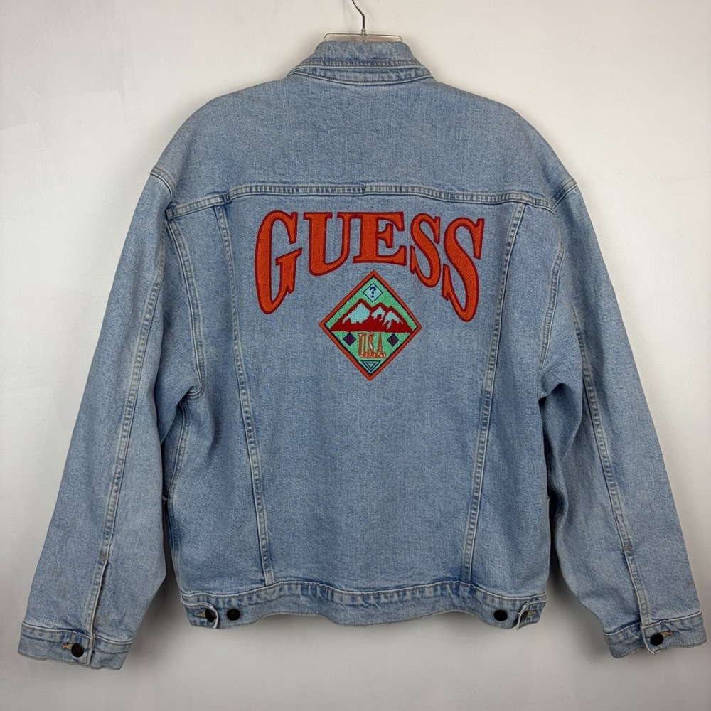 ASAP Rocky Guess Jeans Collab Jean Jacket Mens Medium Oversized Denim Read